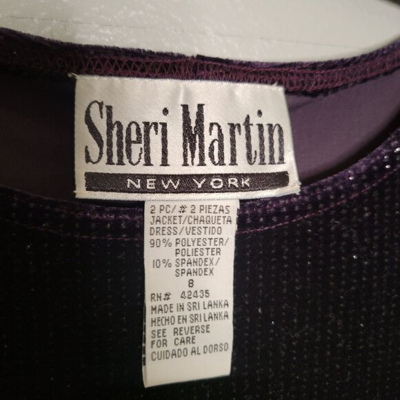 Vintage Y2K 90's Velvet Shift Dress Purple Party Cocktail Stretchy Mini Dress 8 - Picture 4 of 7